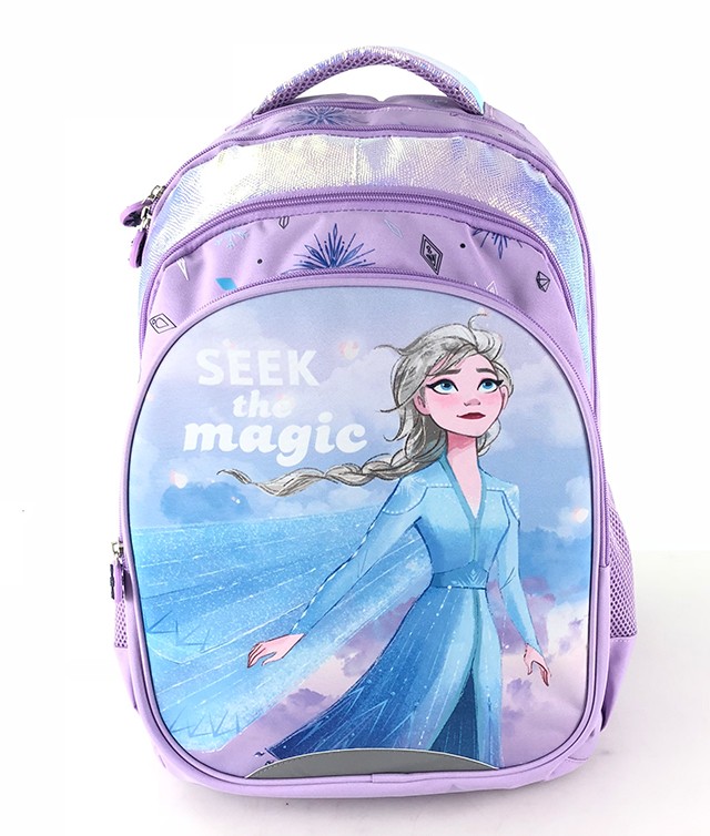Ghiozdan clasele primare, animatie Frozen, spate si bretele buretate, 38 x 27 x 12 cm - imagine 5